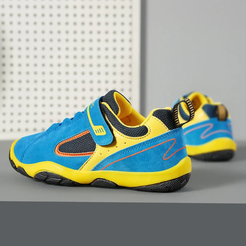 Children's Sneakers Spring Boy's Sports Shoes Leather Running Shoes Wear-resistant Comfortable Sneakers