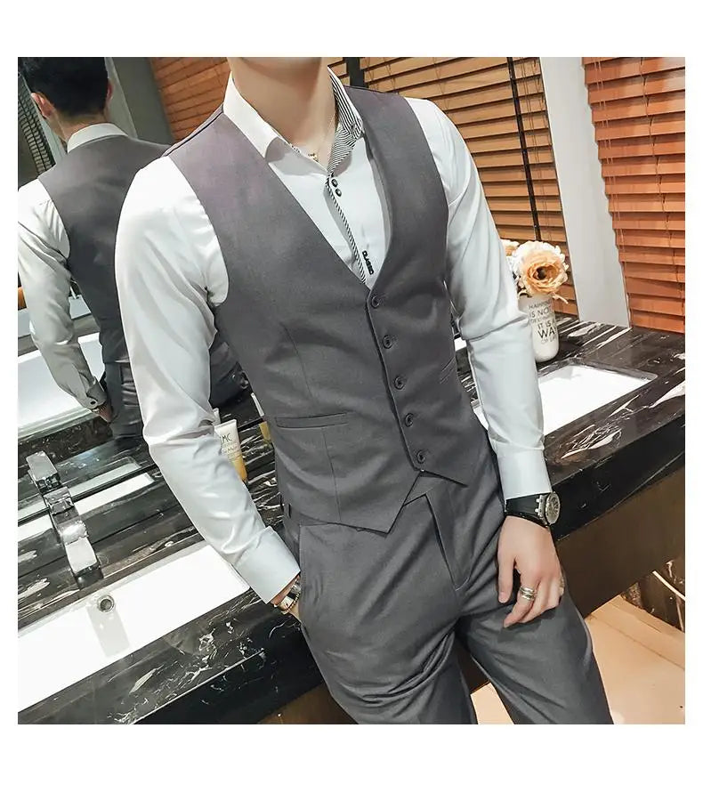 M-5XL Plus Size Men's Slim Fit Mens Suit Vest Casual Suit Vest Man Formal Businss Vests Male Waistcoat Gilet Homme XXXXXL Beauty hair & fashionfj