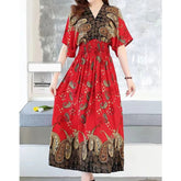 Summer Trend Ethnic V-Neck Printed Women&