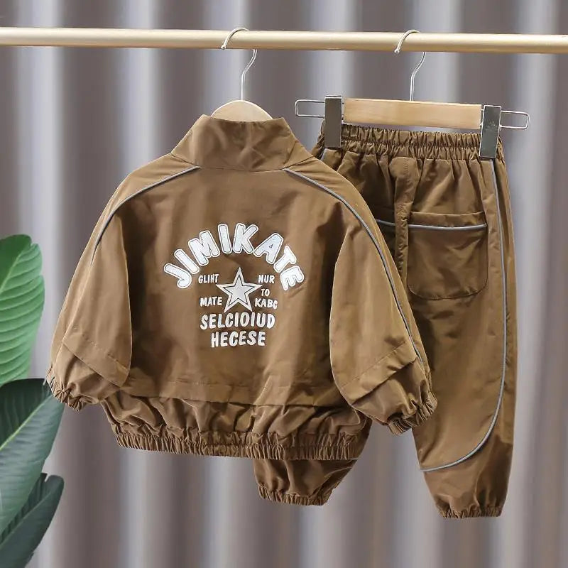 Boys Clothing Suit Spring and Autumn Children's Sportswear Two-piece Set fashion New zipper Jacket+Pants Suit For Boy 2-10Y