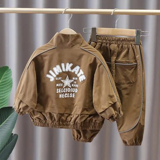 Boys Clothing Suit Spring and Autumn Children's Sportswear Two-piece Set fashion New zipper Jacket+Pants Suit For Boy 2-10Y