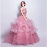 Ball Gown Evening Prom Dresses Lace Appliques Formal Prom Gowns Simple Floor-Length Vestidos Beauty hair & fashionfj