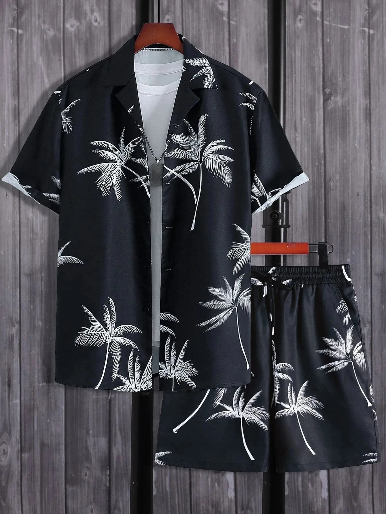 Kids Shirt Sets 3d Print Beach Coconut Tree Plaid Lapel Short Sleeve Casual Shirt Beach Shorts Summer Streetwear Hawaiian Suits Beauty hair & fashionfj