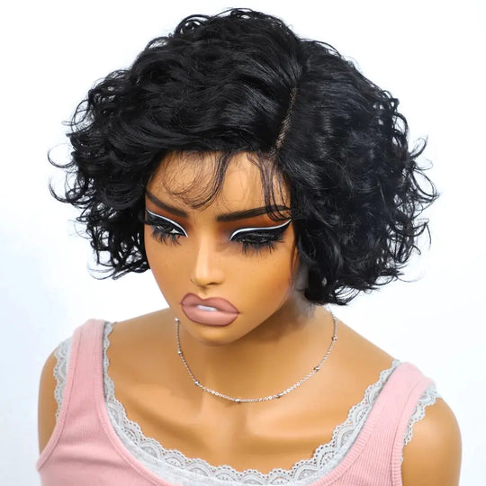 Sleek Bodywave Human Hair Wigs For Women Short Pixie Cut Lace Wigs 100% Real Brazilian Body Wave Lace Wigs With Baby Hair Beauty hair & fashionfj