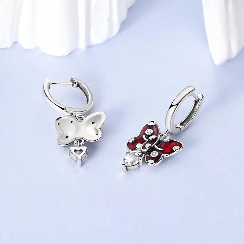 New 925 Sterling Silver Hoop Earrings Butterfly Hot Air Balloon Studs Drop Earring For Women Fashion Birthday Party Jewelry Gift Beauty hair & fashionfj