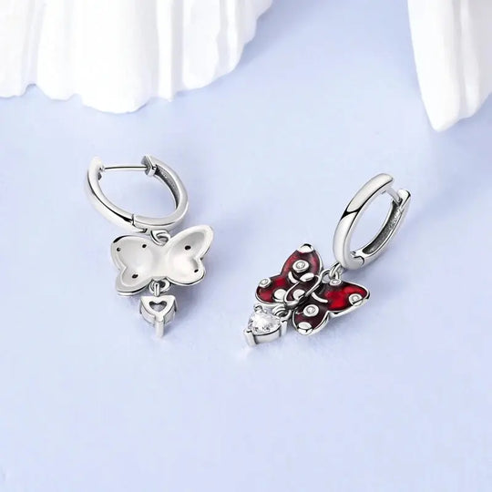 New 925 Sterling Silver Hoop Earrings Butterfly Hot Air Balloon Studs Drop Earring For Women Fashion Birthday Party Jewelry Gift Beauty hair & fashionfj