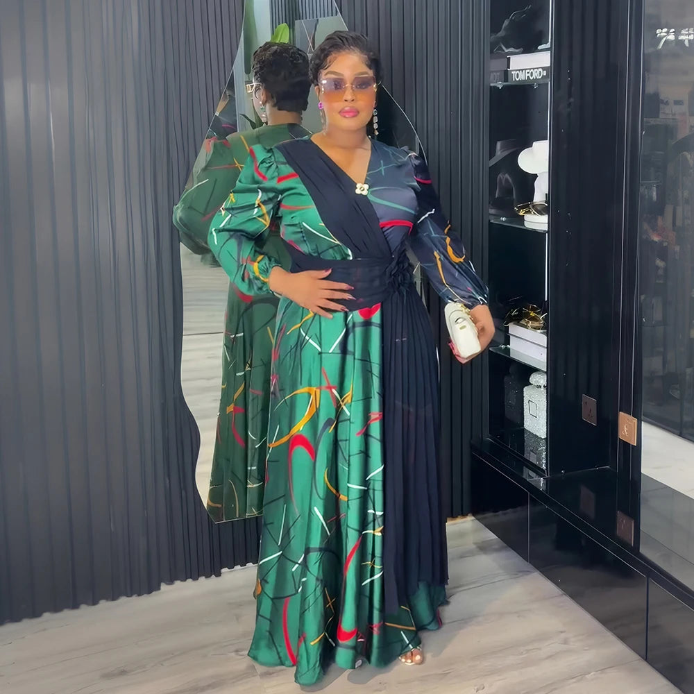 Plus Size African Party Long Dresses for Women 2025 New Dashiki Ankara Print Evening Gowns Turkey Outfits Robe Africa Clothing