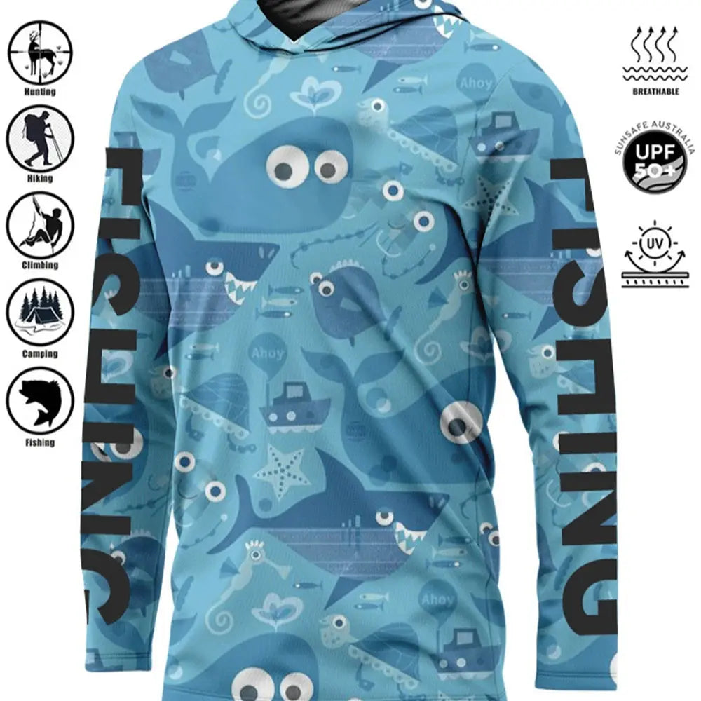 Fishing Shirt Hooded Outdoor Uv Protection Large Size Man Camouflage Printing Moisture Wicking Jersey Fishing Apparel Tops Beauty hair & fashionfj