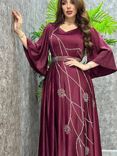 Turkey Muslim Dress Women Abaya Diamond Lace-up Party Dresses Moroccan Kaftan Ensemble Femme Musulmane  Hijab Vestidos Beauty hair & fashionfj