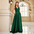 Elegant Sequins Evening Dress For Women 2024 Deep V-neck Satin Prom Party Green Dress Floor Length Blue Formal Gowns Beauty hair & fashionfj