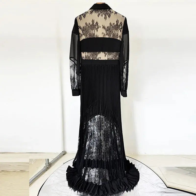 Luxury Embroidery Lace Formal Dress For Women Summer Auutmn Sexy Long Sleeve Floor Length Maxi Prom Evening Dresses Beauty hair & fashionfj