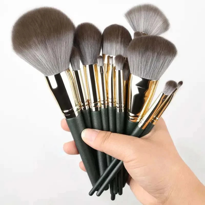 14Pcs Makeup Brushes Soft Fluffy Cosmetic Powder Eye Shadow Foundation Blush Blending Beauty Make Up Brush With Powder Puff Idea Beauty hair & fashionfj