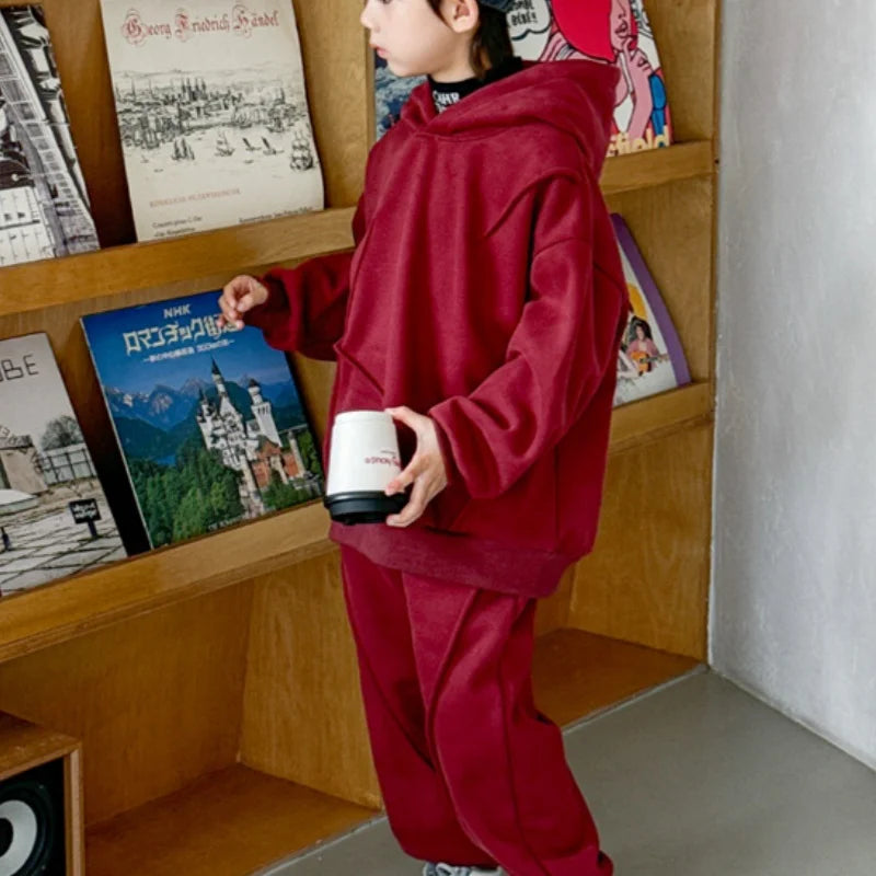 2025 Hooded Spring Autumn Cotton High Quality Christmas Gift Children Clothin Boys Sweatshirts +Pants Kids Suits 2PCS/Set Cotton Beauty hair & fashionfj