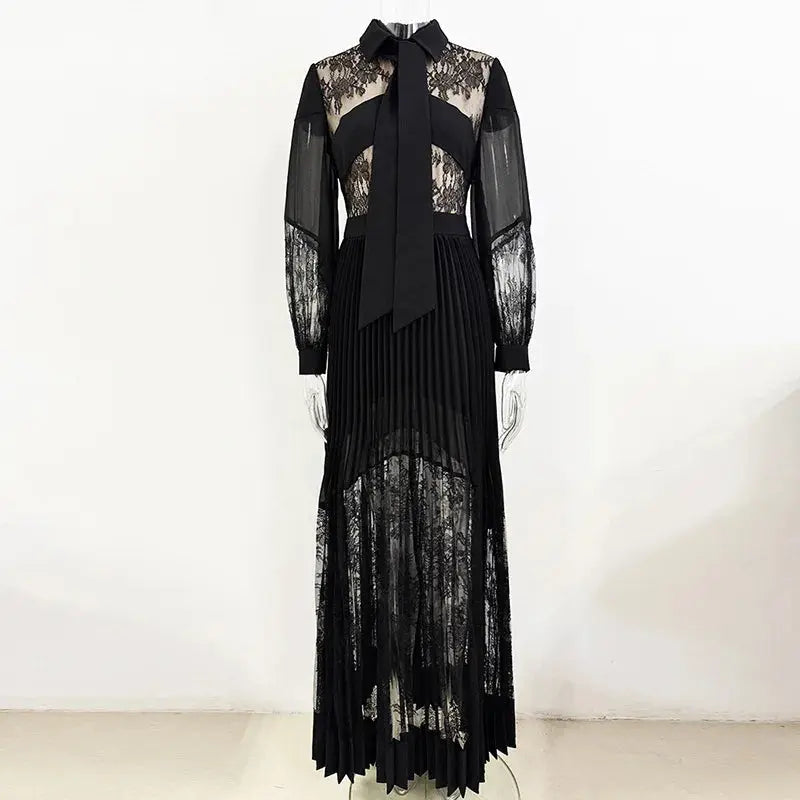 Luxury Embroidery Lace Formal Dress For Women Summer Auutmn Sexy Long Sleeve Floor Length Maxi Prom Evening Dresses Beauty hair & fashionfj