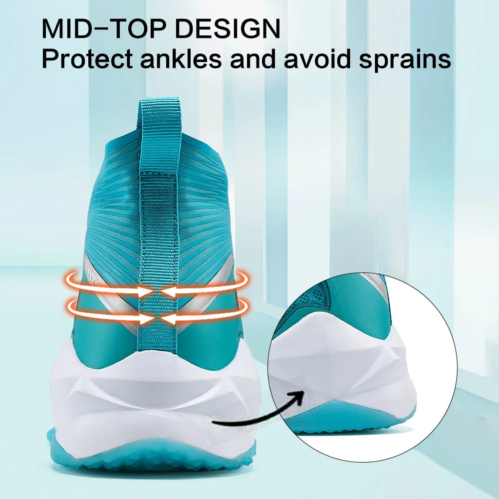 Kids Basketball Shoes Sneakers Durable  Non-Slip Running Shoes Secure for Little Kids Big Kids and