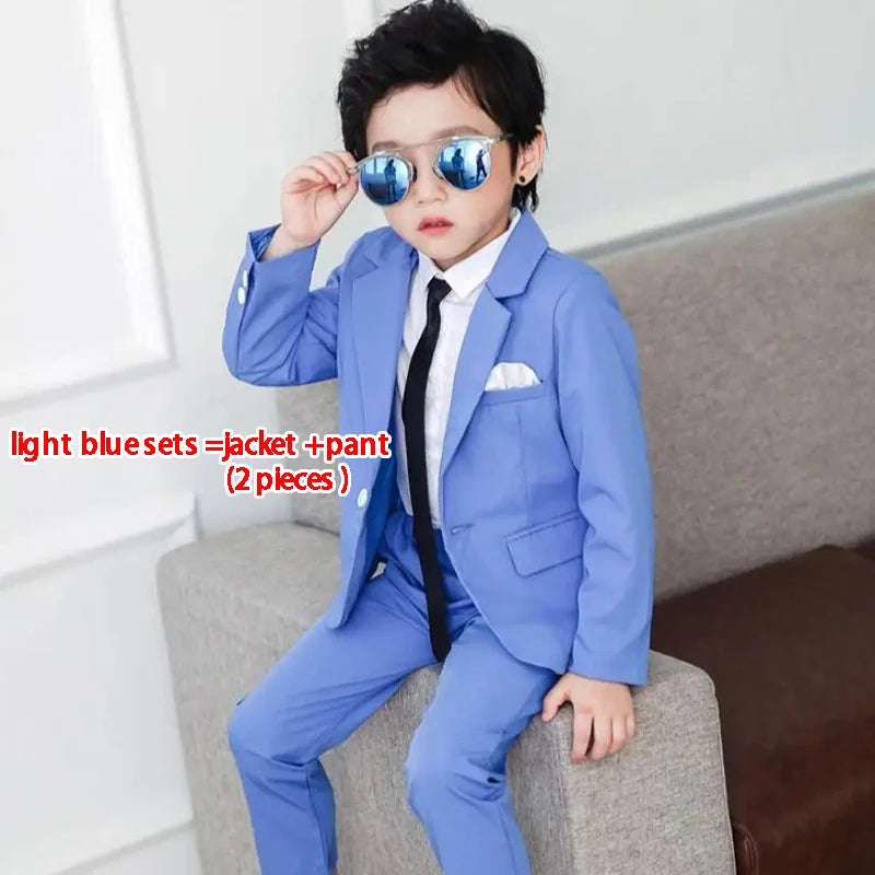 2024 Boys Suits for Weddings Blazer Pants Kids Formal Clothes Dresses Children Party Sets Classic Teeanger Boy School Uniform