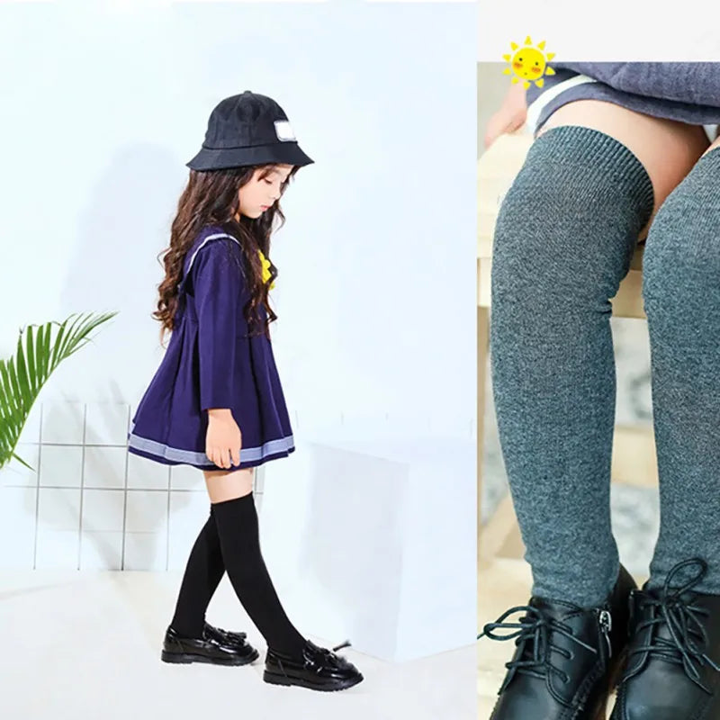 Kids Girls Knee High Socks School Uniform Socks Girls Seamless Cotton Stockings Toddler Football Socks Dress Socks