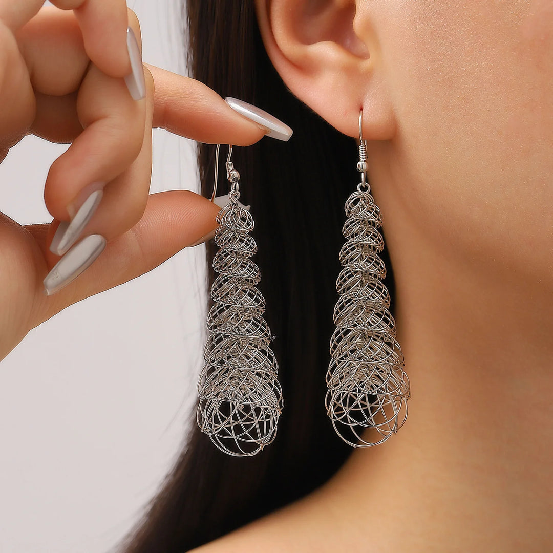 Exaggerated Gold Color Heart Oval Earrings For Women Metal Earing Jewelry 2025 Trending Irregular Wrinkled Geometric Earrings