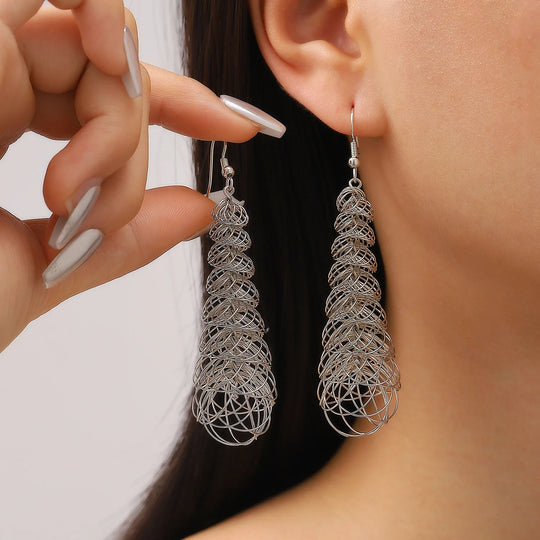 Exaggerated Gold Color Heart Oval Earrings For Women Metal Earing Jewelry 2025 Trending Irregular Wrinkled Geometric Earrings
