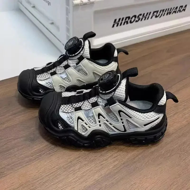 Children Casual Sneakers for Boys 2025 Summer New Fashion Korean Style Soft Anti-slippery Versatile Chic Air-mesh Sports Shoes