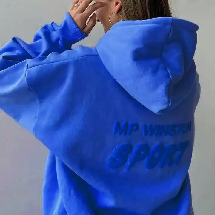 Hooded sweatshirt women's 2025 autumn and winter new style youthful and fashionable oversized street couple pullover sweatshirt Beauty hair & fashionfj