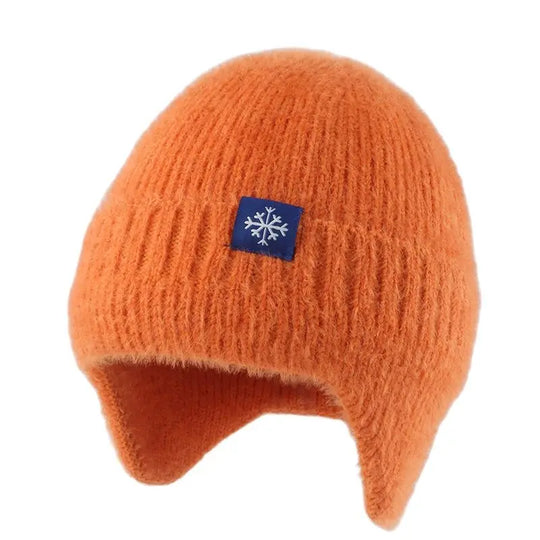 Soft Warm Winter Hats For Women Faux Fur Knitted Hat Outdoor Ears Protection Plush Beanie Bonnet Fashion Street Hip Hop Cap