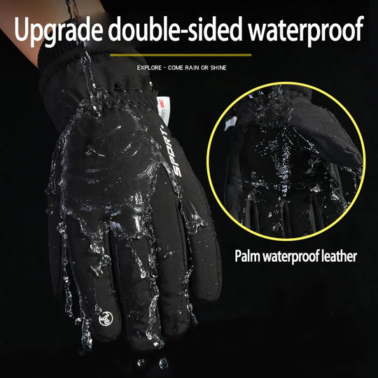 Thermal Winter Cycling Ski Gloves Outdoor Sports Running Motorcycle Touch Screen Fleece Gloves Non-slip Warm Full Fingers Gloves