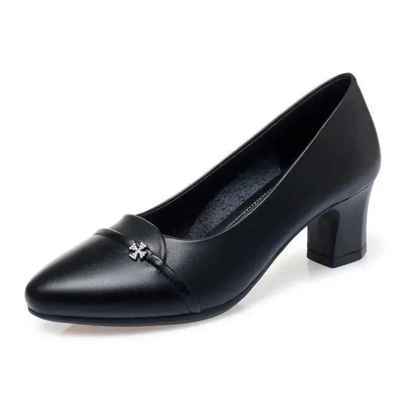 women fashion sweet light weight black patent leather slip on stiletto heel shoes lady classic daily beige office footwear b414 Beauty hair & fashionfj