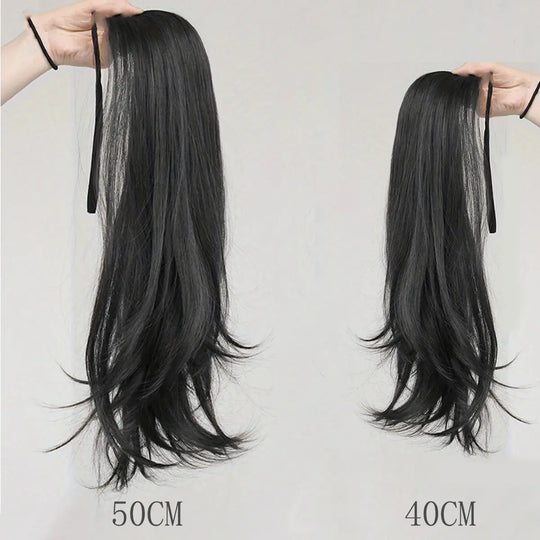 Elegant Women's Straight Hair Ponytail Extensions Long Stylish Synthetic Hair for Daily Use Easy Drawstring Attachment Beauty hair & fashionfj