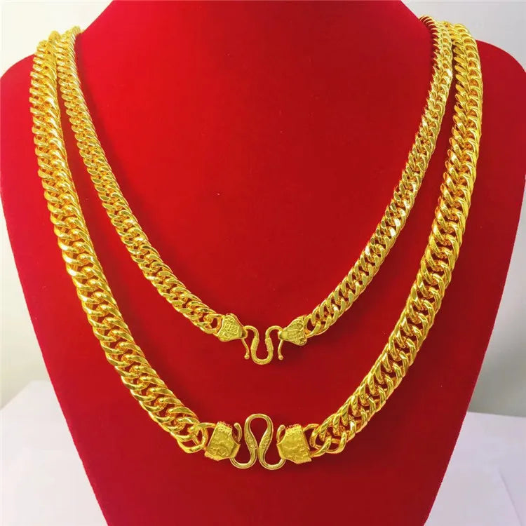 24K Gold Chunky Fu Knot Boss Necklace for Men | AU999 Pure Gold, Bold & Prestigious Beauty hair & fashionfj