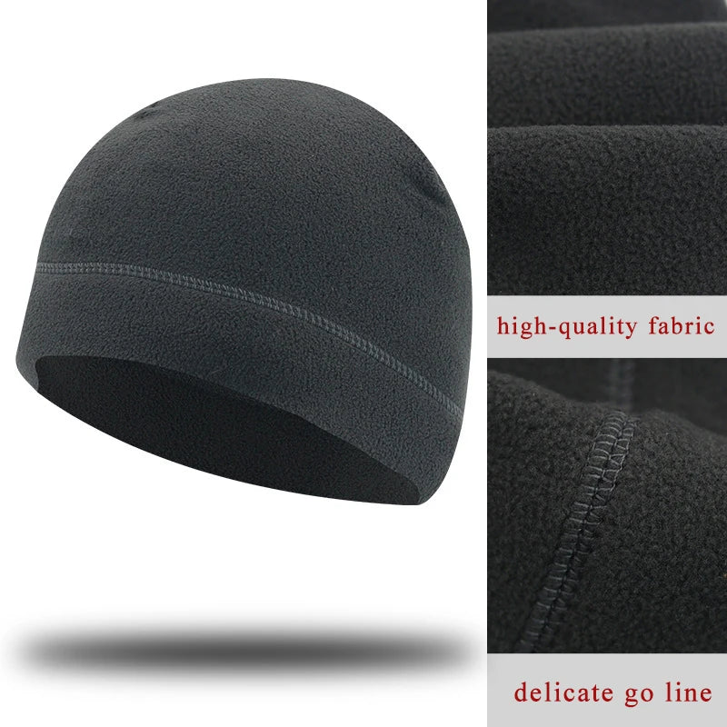 Winter New Fleece Hat Windproof Outdoor Hiking Accessories Hunting Men Caps Snowboard Cycling Warmer Brimless Beanies Hat