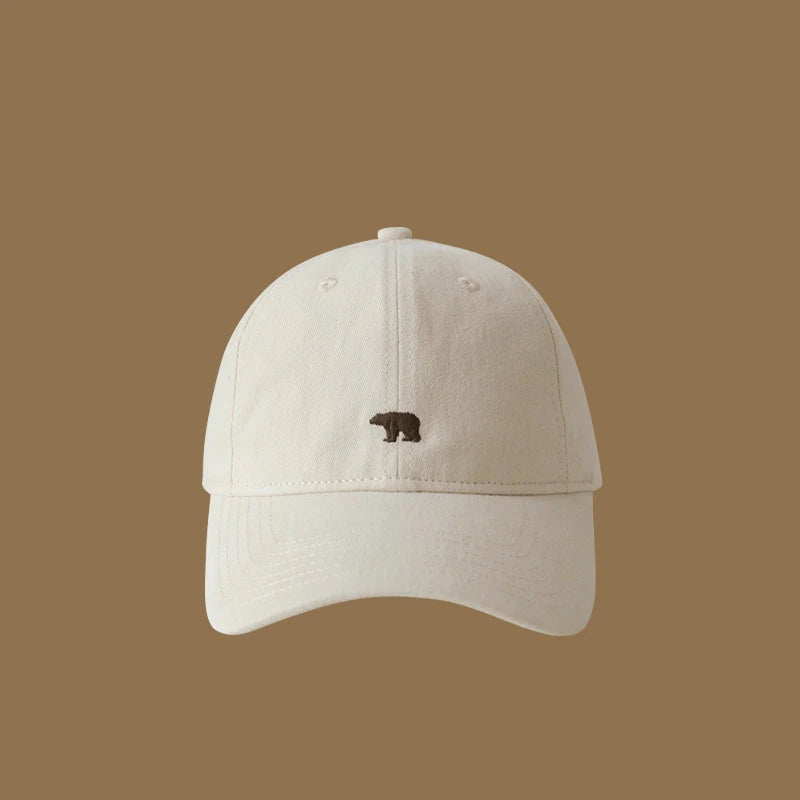 Polar Bear Embroidered Baseball Hats for Men and Women, Wide brims to Show Face, Small Retro Hats, Soft Top Duck Tongue Hats Beauty hair & fashionfj