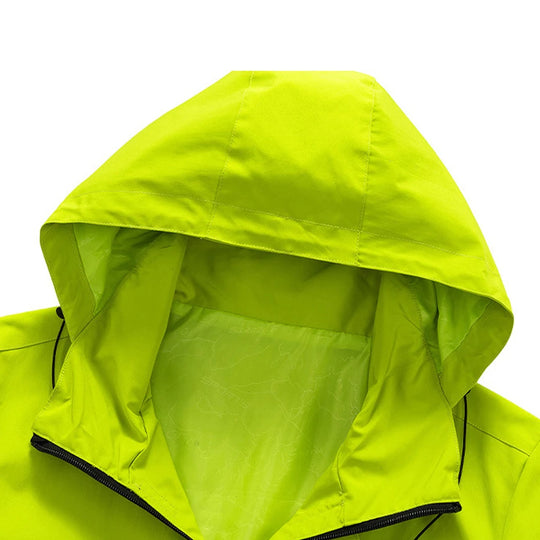 Windbreaker Jacket Men 8XL Plus Size Long Jackets Reflective Strip Design Hooded Coats Camp Jackets Male Outerwear Outdoor