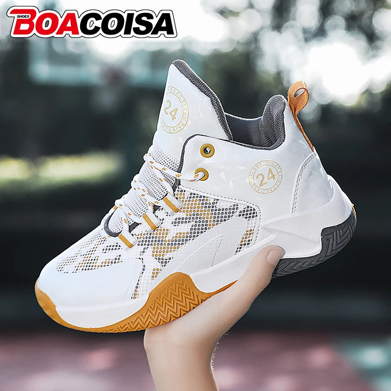 Basketball for Kids Boys Shoes Sneakers Non-slip Sport Running Outdoor Breathable Student School Walking Shoes Children