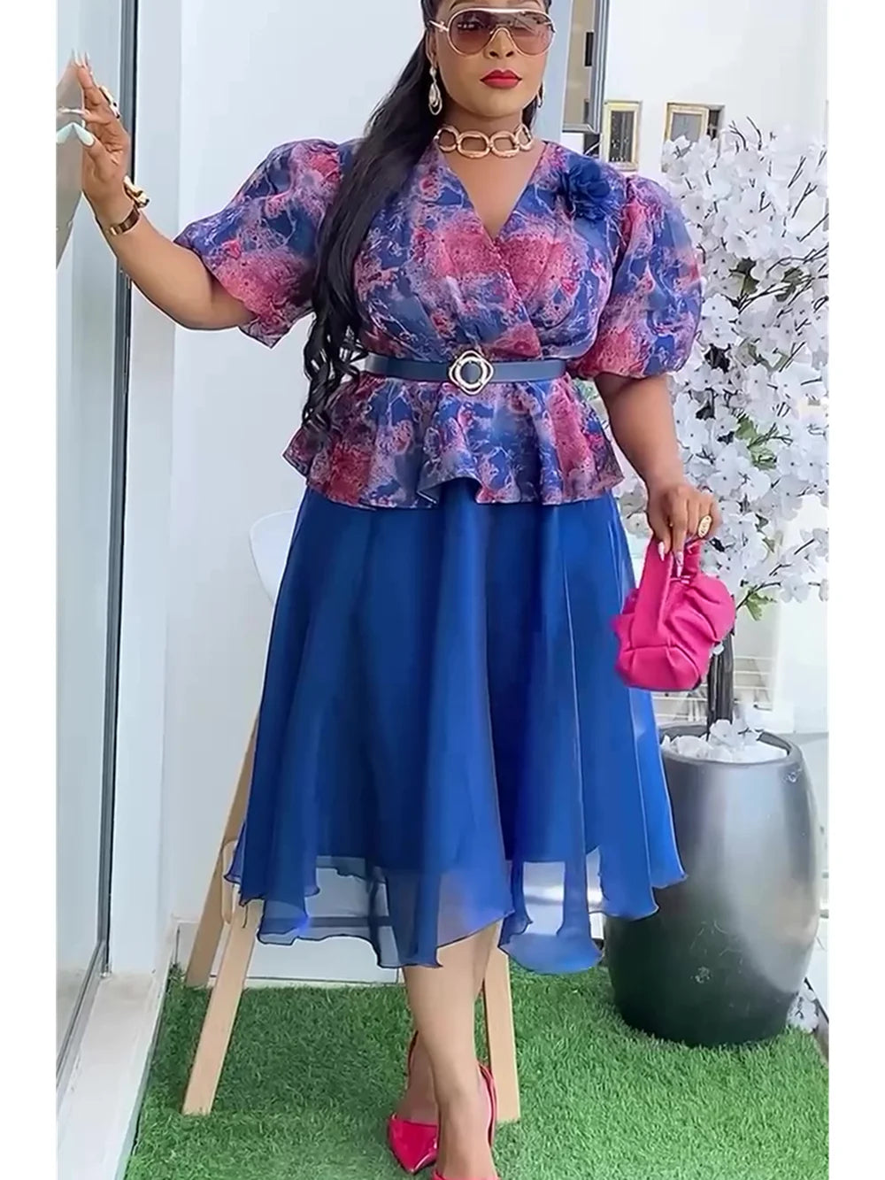 African Dresses for Women 2025 Plus Size Evening Party Long Dress Africa Clothing Elegant Turkey Muslim Print Maxi Dress