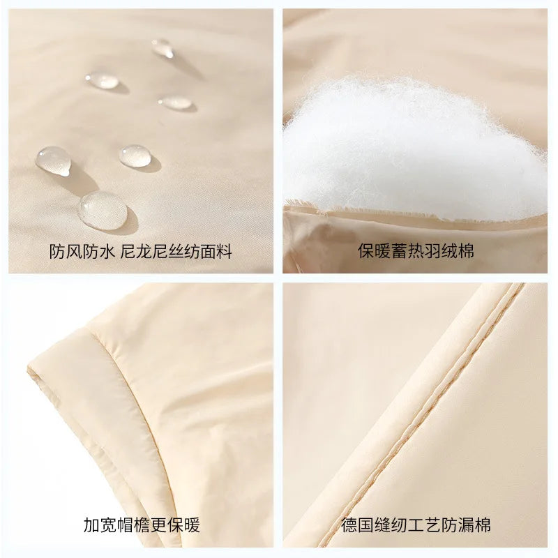 New Winter Warm Down Hat women's Outdoor Windproof Cold Padded Thickened Head Wrap Cap Waterproof  Gorro Invierno Hot