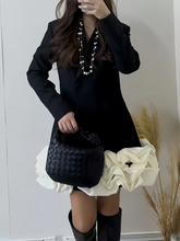 TWOTWINSTYLE Hit Color Designer Dresses For Women O Neck Long Sleeve High Waist Temperament Elegant Mini Dress Female Fashion Beauty hair & fashionfj