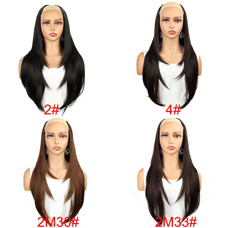 WIGSIN 22Inch Synthetic V-shaped Layered 4 Clips Long Straight Hair Extension Fashion Invisible Hairpiece Wig for Women Beauty hair & fashionfj