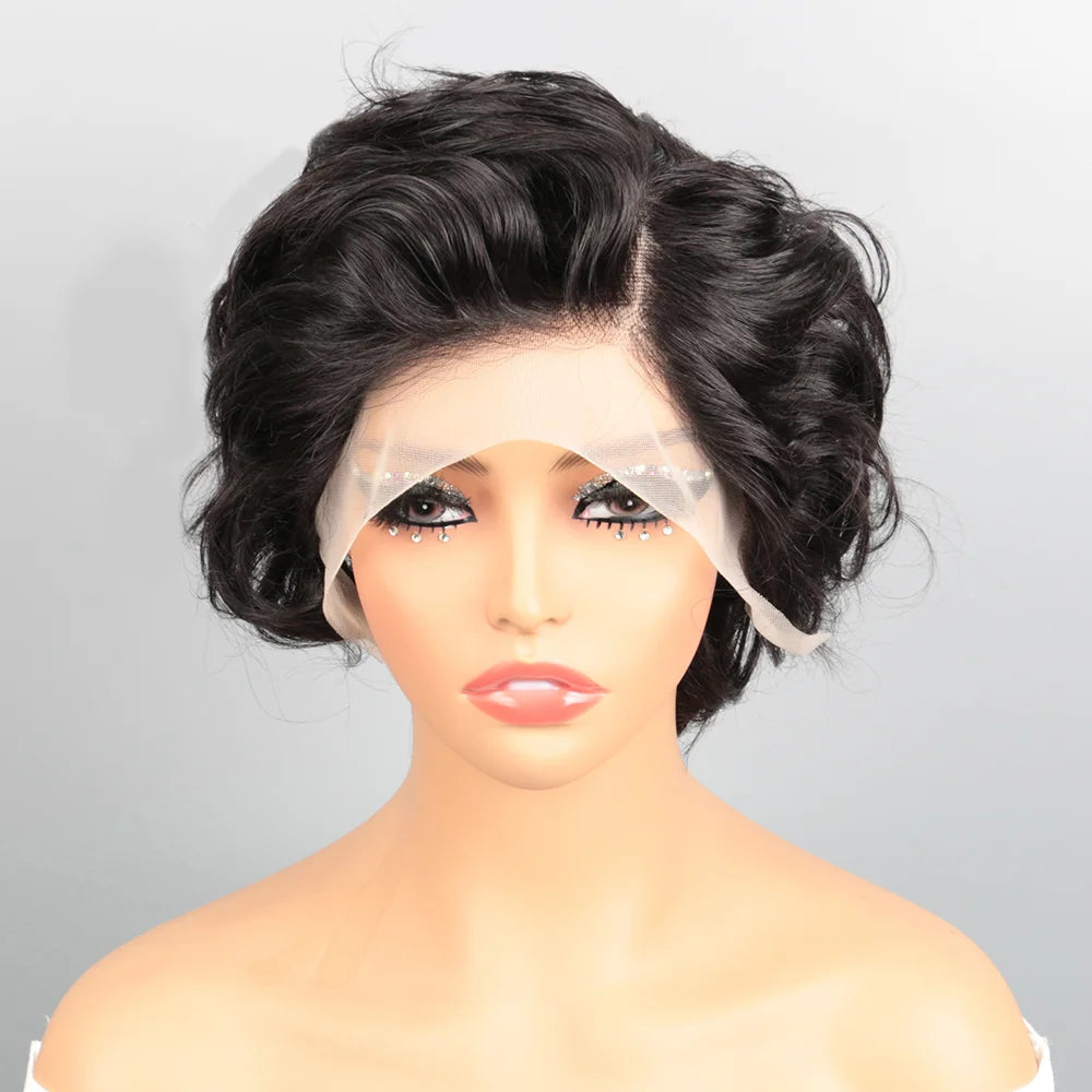 Pixie Cut Wig Human Hair Straight13X4 HD Lace Front Wigs Wear and Go Glueless Wigs Human Hair Short Curly Natural Wigs for Woman Beauty hair & fashionfj