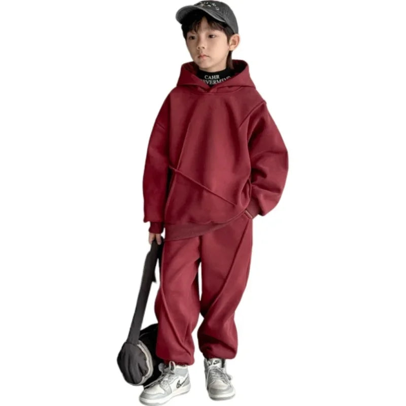 2025 Hooded Spring Autumn Cotton High Quality Christmas Gift Children Clothin Boys Sweatshirts +Pants Kids Suits 2PCS/Set Cotton Beauty hair & fashionfj