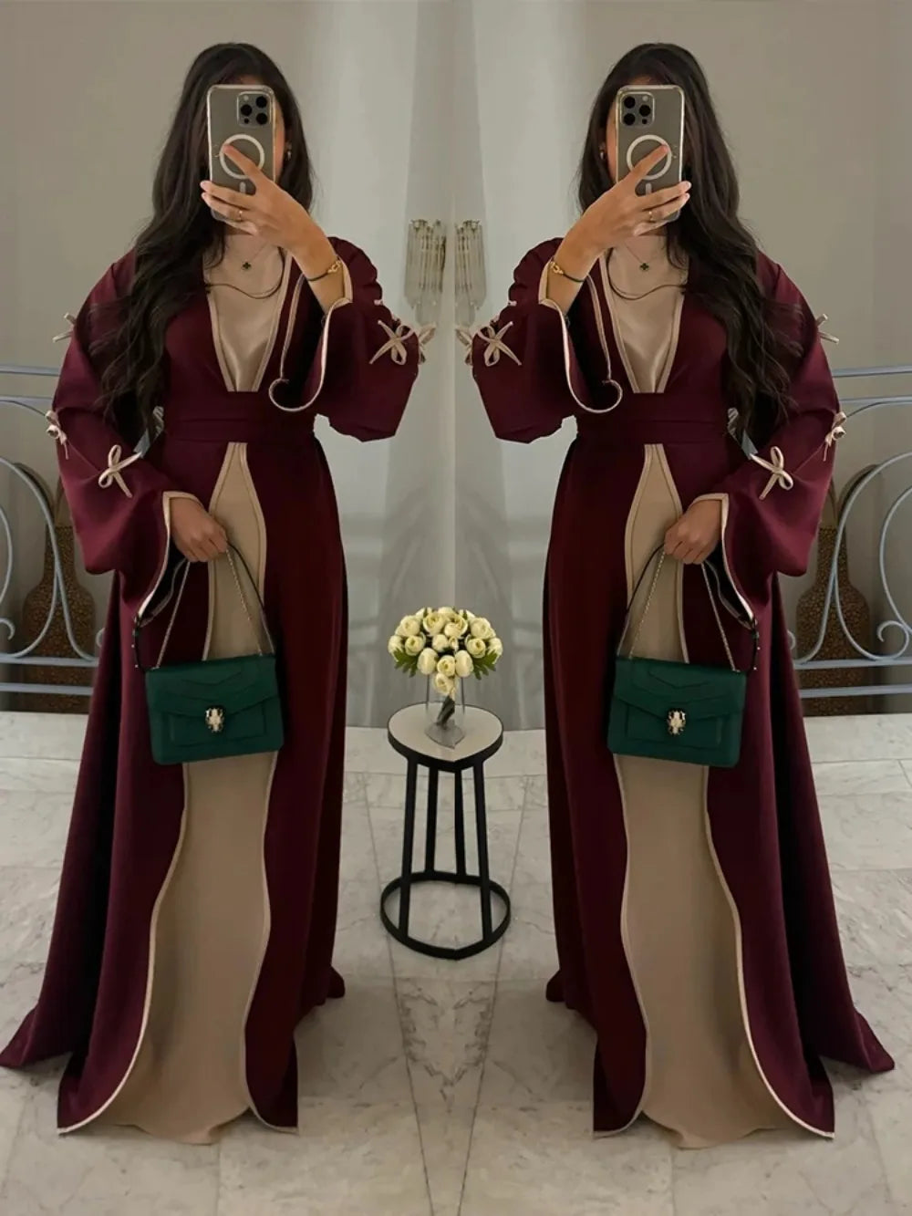 Eid Bow Abaya Women Cardigan Dress Muslim Party Caftan Robe Jalabiya Morocco Dubai Kaftan Islam Vestidos Largos Ramadan 2025 Beauty hair & fashionfj