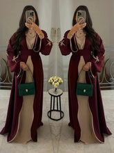 Eid Bow Abaya Women Cardigan Dress Muslim Party Caftan Robe Jalabiya Morocco Dubai Kaftan Islam Vestidos Largos Ramadan 2025 Beauty hair & fashionfj