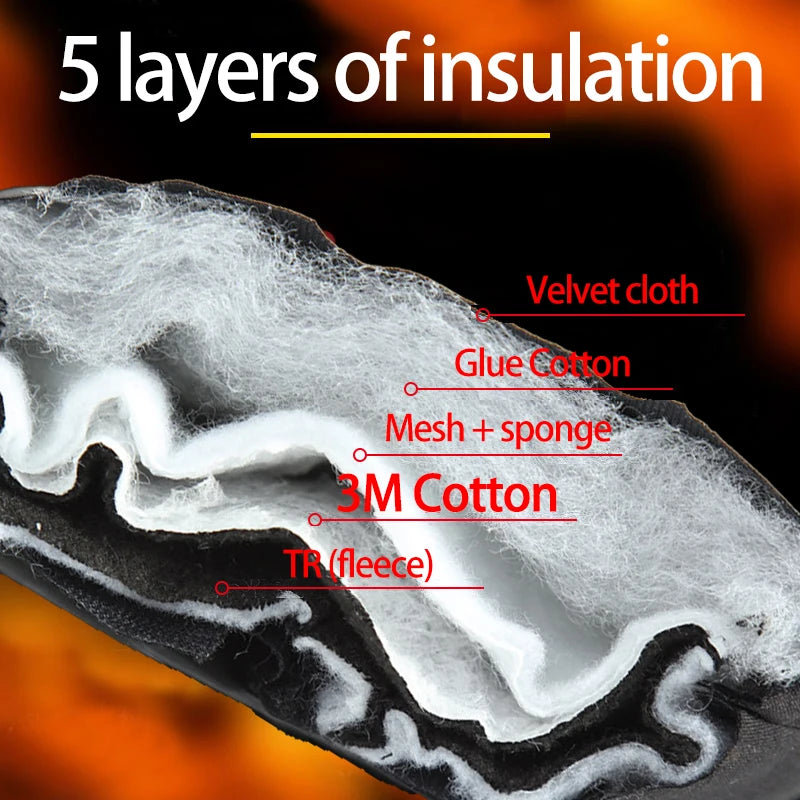 Thermal Winter Cycling Ski Gloves Outdoor Sports Running Motorcycle Touch Screen Fleece Gloves Non-slip Warm Full Fingers Gloves