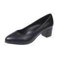 2025 New Arrival Women's Low-Heel Pumps Black Genuine Leather Formal Shoes Slip-On Commuter Comfortable Mid-Heel Beauty hair & fashionfj