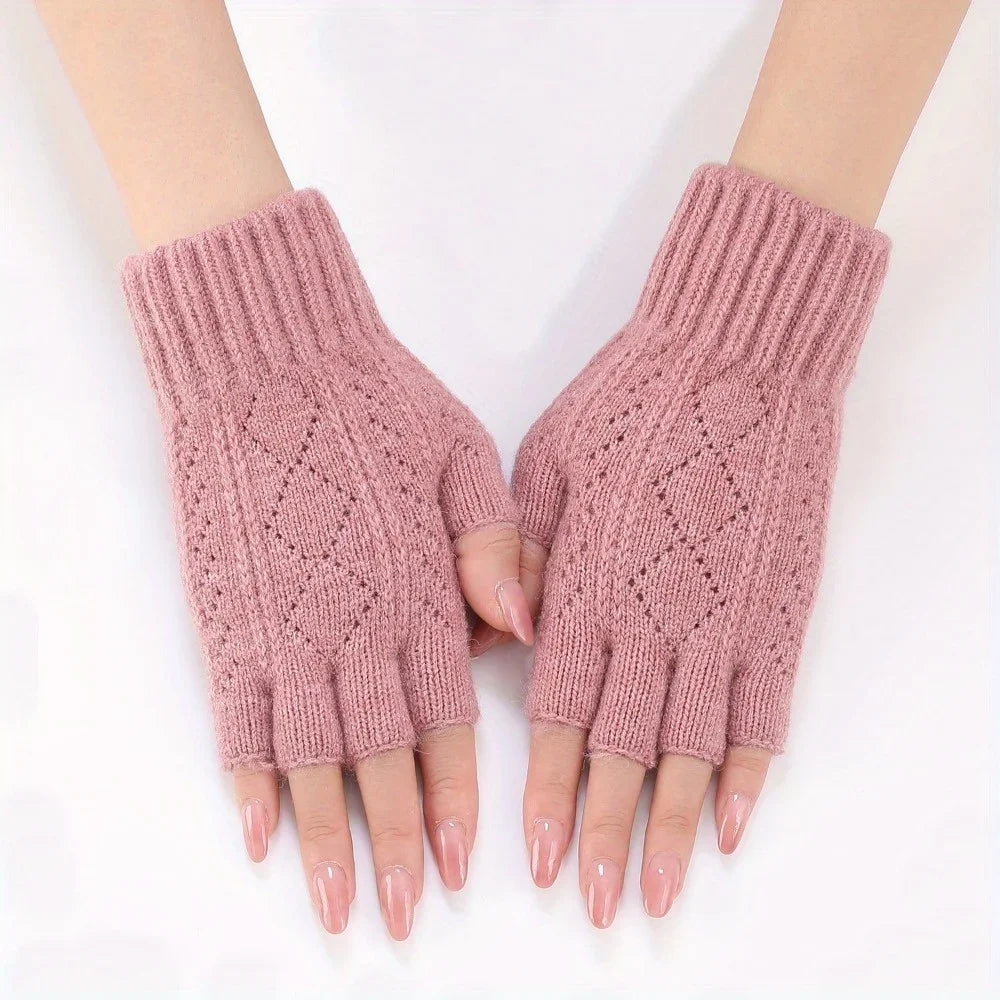 Thermal Winter Half Finger Knitted Gloves for Men and Women -Warm, Breathable and Comfortable for Outdoor Activities and Fitness