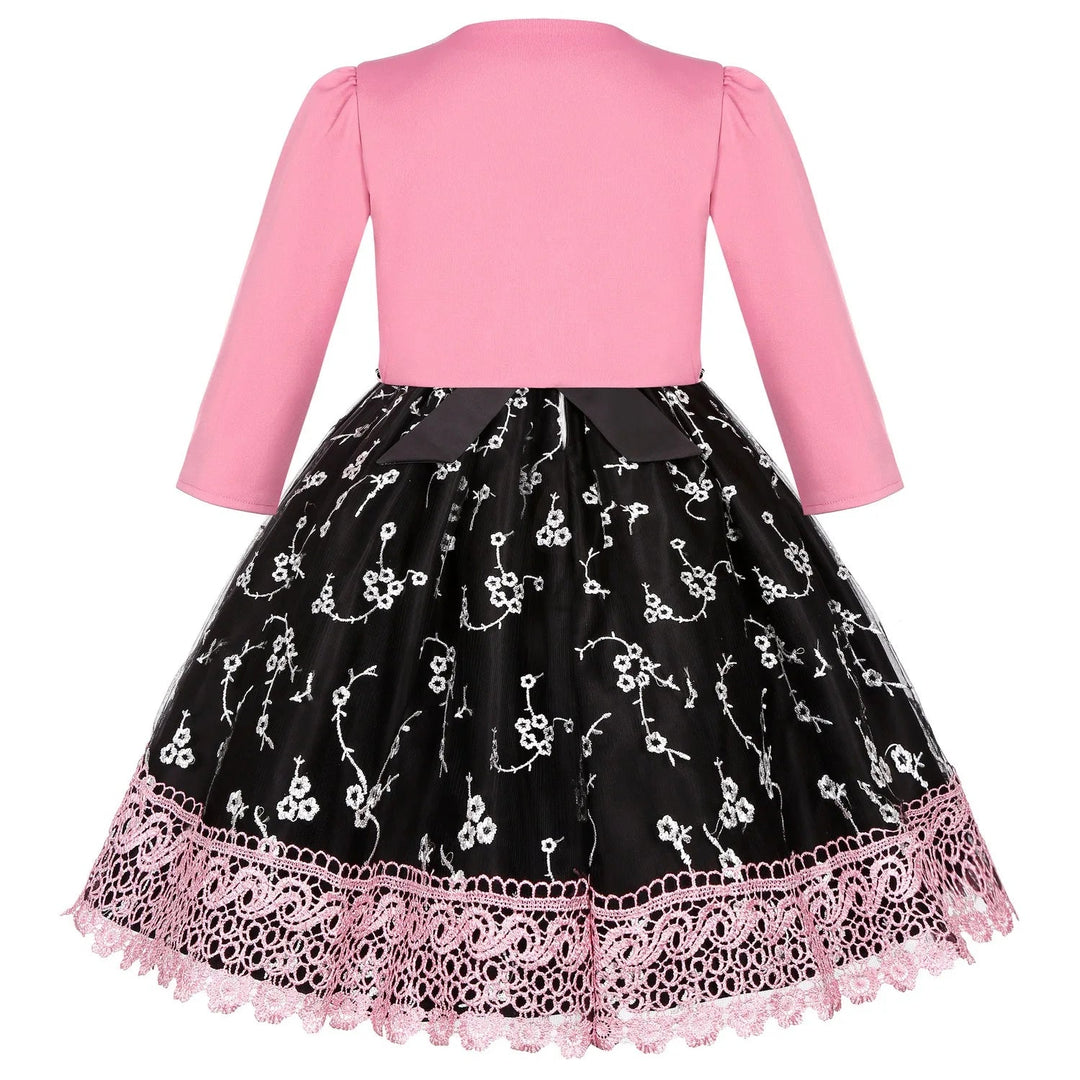 Girls Elegant Dresses Girls Princess Dress Flower Embroidery Luxury Gown Kids Piano Performance Dress Weddings Birthday Dress Beauty hair & fashionfj
