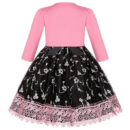 Girls Elegant Dresses Girls Princess Dress Flower Embroidery Luxury Gown Kids Piano Performance Dress Weddings Birthday Dress Beauty hair & fashionfj