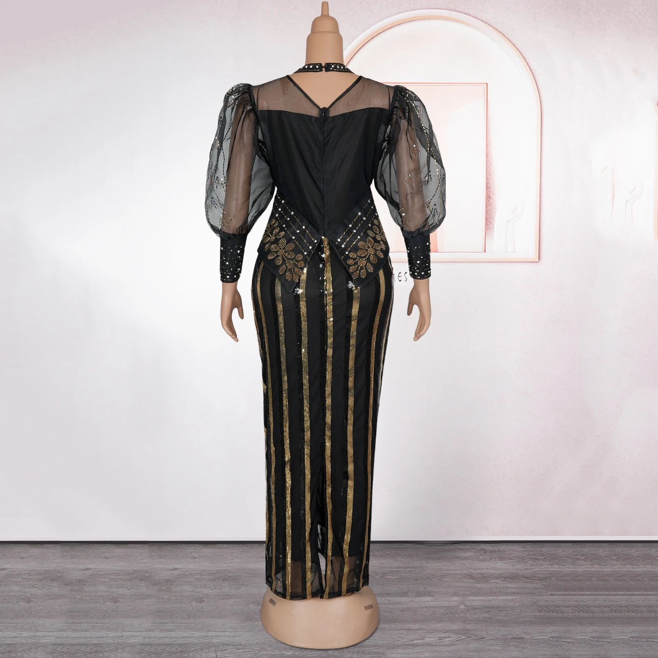 Elegant African Dresses for Woman 2025 New Sequined Diamond Plus Size Luxury Evening Party Dashiki Ankara Outfits Robes Clothes Beauty hair & fashionfj