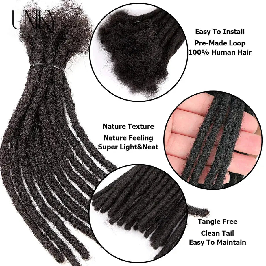 60 Strands Dreadlock Extensions For Men/Women  Afro Kinky Straight 100% Human Hair Handmade Loc Extensions Hair Braids Crochet Beauty hair & fashionfj