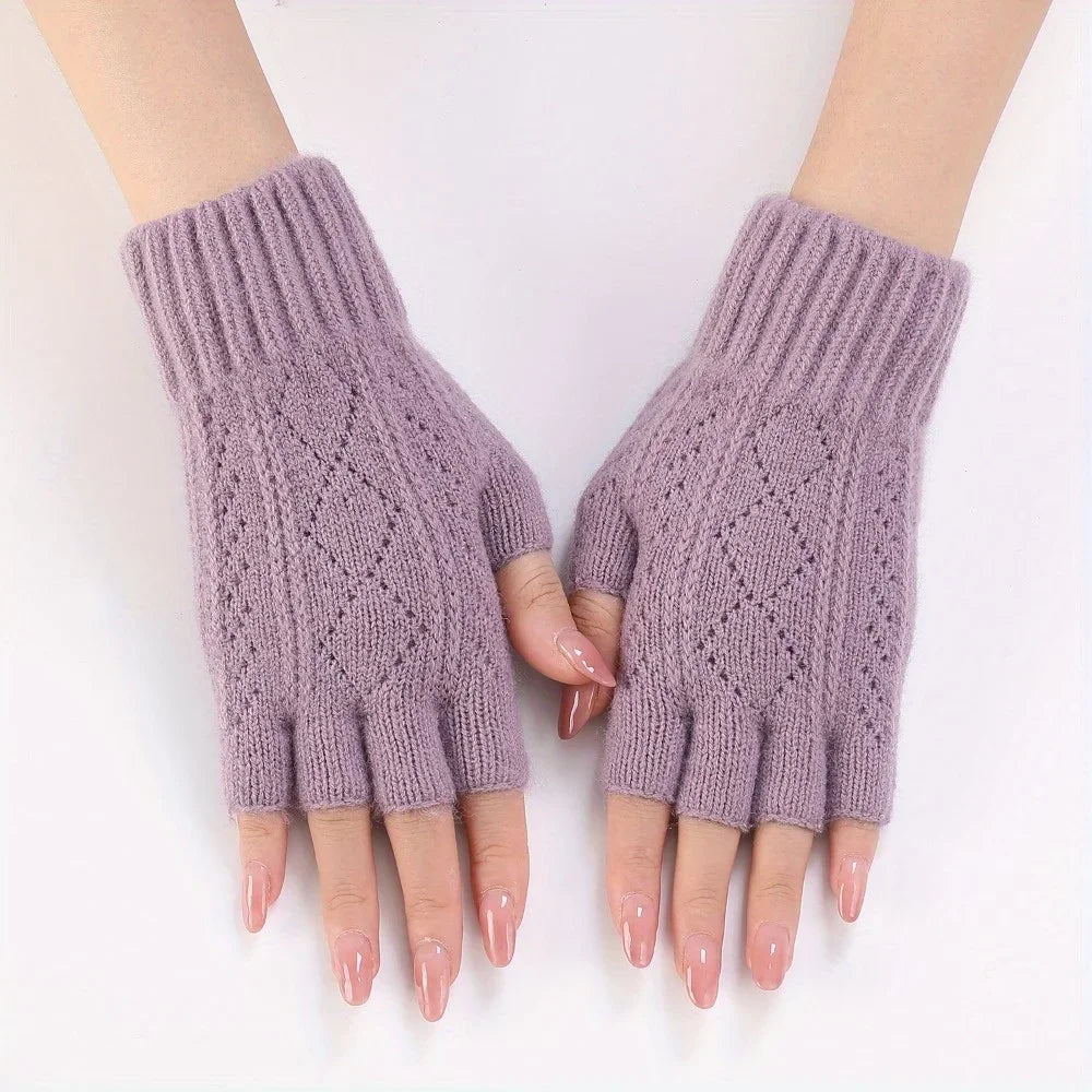 Thermal Winter Half Finger Knitted Gloves for Men and Women -Warm, Breathable and Comfortable for Outdoor Activities and Fitness